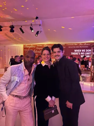 Illia George with colleagues at the EJAF Oscar Party